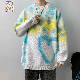 セーター 韓国ファッション オシャレ 服 秋冬 メンズ 長袖 一般 一般 ラウンドネック プルオーバー 切り替え 配色 プリント