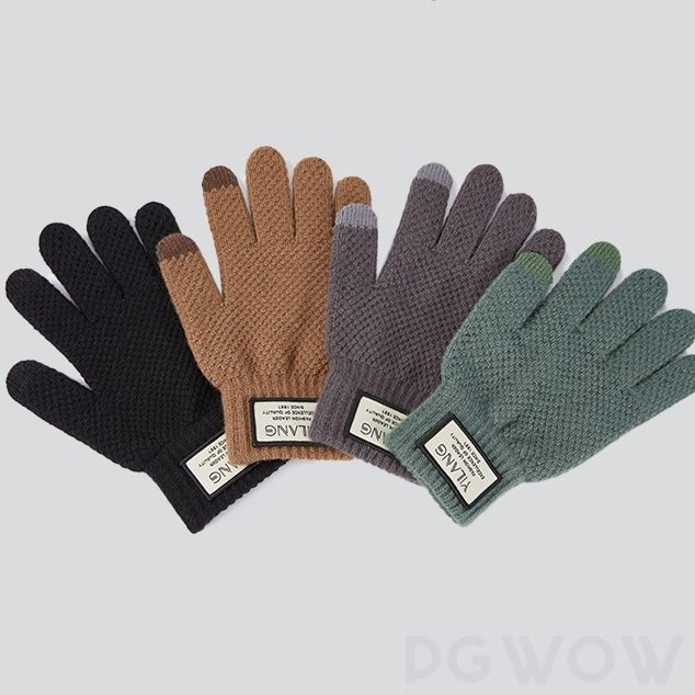 人気高い 全4色 手袋 ファッション カジュアル  切り替え プリント ソフト 防寒 暖かい メンズ タッチスクリーン 手袋