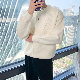 高品質 全4色 セーター 韓国系 ファッション カジュアル 切り替え 幾何模様 秋冬 ラウンドネック メンズ セーター