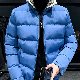 綿コート・ダウンジャケット シンプル カジュアル 通勤/OL 韓国ファッション オシャレ 服 冬  服 メンズ ポリエステル 長袖 一般 一般 スタンドネック ジッパー なし 無地