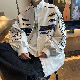 ジャケット 韓国ファッション オシャレ 服 地雷系 シンプル ファッション カジュアル ストリート系 春秋 メンズ ポリエステル 長袖 一般 一般 スタンドネック ジッパー 切り替え ファスナー アルファベット