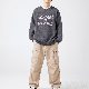 韓国風ファッション メンズ セーター カジュアル プルオーバー アルファベット プリント 配色 ラウンドネック ルーズ 秋冬 ニットセーター