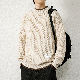 4色展開 セーター 韓国系 カジュアル ファッション 配色 プリント 幾何模様 切り替え ラウンドネック ルーズ 秋冬 メンズ セーター