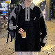 Tシャツ・POLOシャツ シンプル ファッション カジュアル ストリート系 韓国ファッション オシャレ 服 モード 春 服 秋  服 ポリエステル 長袖 一般 POLOネック 切り替え ファスナー アルファベット 配色