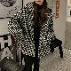 【上品なシルエット】ジャケット レディースファッション 韓国ファッション オシャレ 長袖 フード付き ジッパー ファスナー チェック柄 着痩せ効果 休日