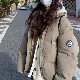 ダウンジャケット韓国ファッション オシャレ 服秋冬大きめのサイズ感レディースポリエステル長袖一般一般スタンドネックシングルブレストなし無地クローズドバックビックシルエット骨格ナチュラル着痩せ効果防寒