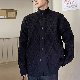 主役級 全3色 セーター 韓国系 カジュアル レトロ 幾何模様 ハーフネック ルーズ 無地 秋冬 メンズ セーター
