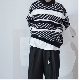 人気高い セーター 韓国系 カジュアル ファッション 配色 幾何模様 ルーズ ラウンドネック 秋冬 メンズ セーター
