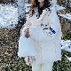 綿コート一般韓国ファッション オシャレ 服スウィートフード付きポリエステル長袖ジッパー通勤/OL配色冬  服ファッションファスナー一般防寒