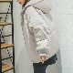 綿コートアンプルラインコットン長袖無地韓国ファッション オシャレ 服体型をカバー骨格ナチュラル秋冬防寒ショート丈ジッパークローズドバック休日フード付き大きめのサイズ感一般通勤なしカジュアル