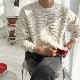 主役級 セーター 韓国系 ファッション カジュアル 幾何模様 切り替え 無地 ラウンドネック 秋冬 メンズ セーター