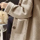 ロング丈コート その他 ポケット付き シンプル カジュアル ナチュラル 一般 秋冬 長袖 ボタン フード付き 無地 韓国ファッション オシャレ 服