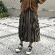 無地ファッションカジュアルギャザー飾りロング春夏秋ハイウエストAラインプリーツスカートスカート