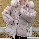 無地コットン長袖シンプルファッション韓国系スエード切り替え冬フード付きジッパー20~40代綿コート