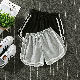ショートパンツ シンプル 写真通り ボウタイ オールシーズン コットン ハイウエスト 韓国ファッション ショート丈（3分4分丈）