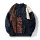 セーター カジュアル 韓国ファッション オシャレ 服 シンプル ファッション 秋冬 メンズ ポリエステル 長袖 一般 一般 ラウンドネック プルオーバー 切り替え 配色