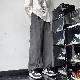 カジュアルパンツシンプルキレカジレトロストリート系韓国ファッション オシャレ 服メンズなしハイウエストロング丈無地