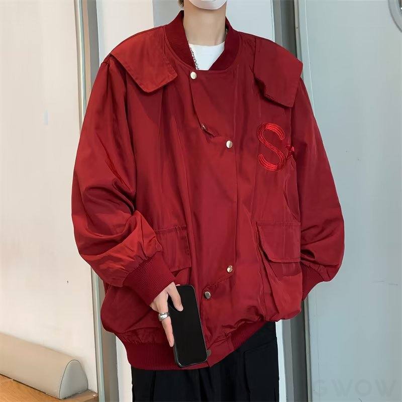 ジャケットファッションカジュアル韓国ファッション オシャレ 服長袖一般一般スタンドネックシングルブレスト刺繍無地