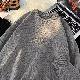 セーター・カットソー韓国ファッション オシャレ 服シンプル定番長袖一般一般ラウンドネックプルオーバーなし無地