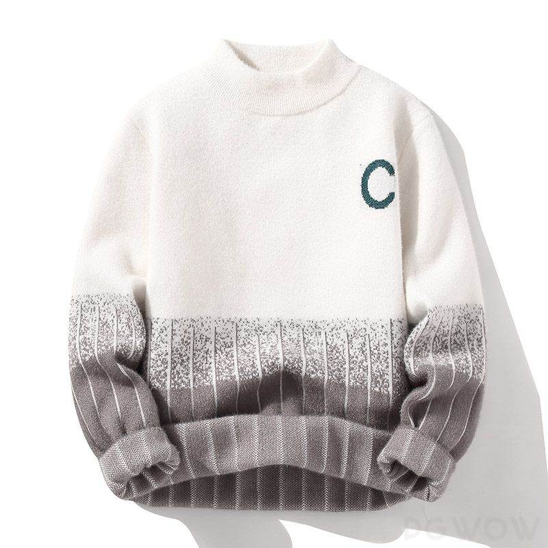 セーター 韓国系 ファッション カジュアル 配色 プリント 秋冬 メンズ セーター