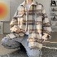 人気を獲得♡ ジャケット ファッション カジュアル レトロ 厚手 配色 ストライプ 折り襟 ラシャ 秋冬 メンズ ジャケット