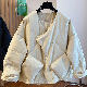 綿コート ファッション カジュアル 韓国ファッション オシャレ 服 秋冬 ポリエステル 長袖 一般 Vネック ボタン なし 無地