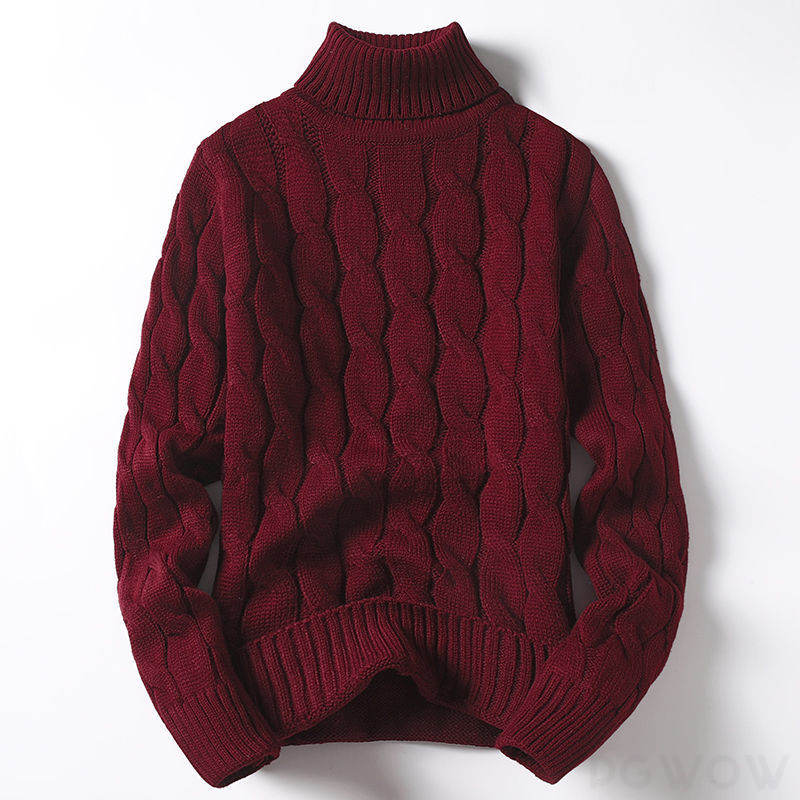 絶対欲しい 全5色 セーター ファッション カジュアル 韓国系 無地 幾何模様 ウール ハイネック 厚手 秋冬 メンズ セーター