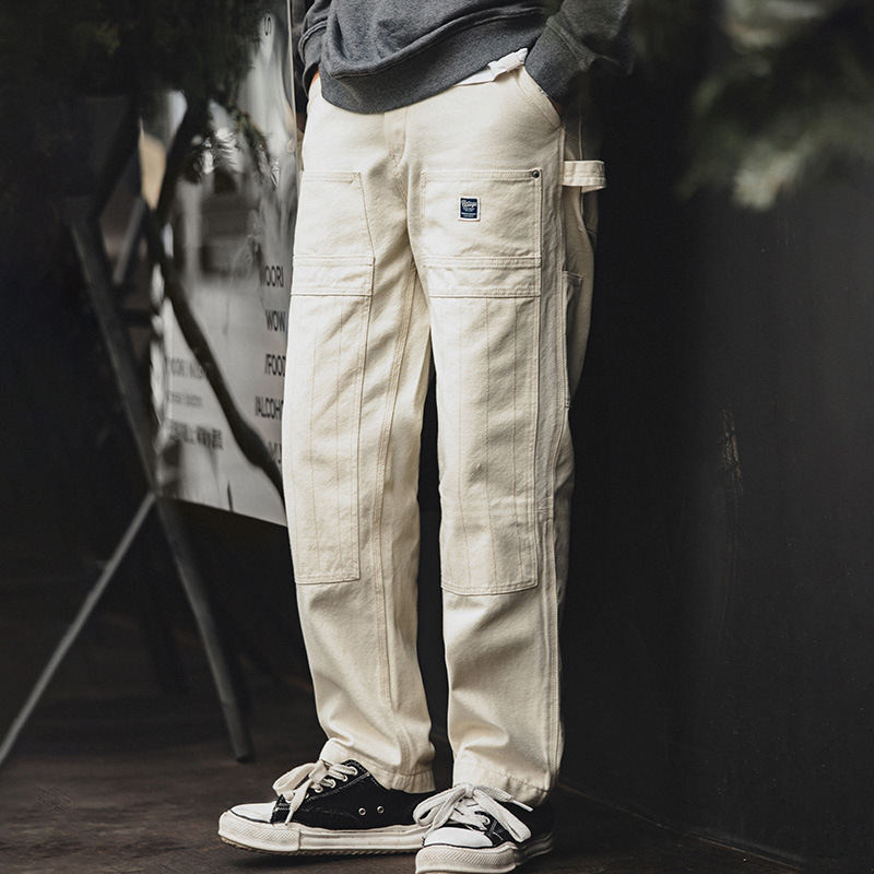 魅力を徹底解剖 パンツ ストリート系 ファッション カジュアル ウォッシュド ストレート マルチポケット メンズ パンツ