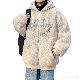 綿コート・ダウンジャケット ファッション カジュアル 韓国ファッション オシャレ 服 冬  服 秋  服 ラムウール 長袖 一般 一般 フード付き ジッパー ポケット付き 刺繍 アルファベット