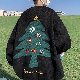 ins超人気 ファッション カジュアル レトロ メリークリスマス 配色 プリント ルーズ 男女兼用 セーター