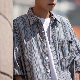 【Designer Pick】シャツ ファッション カジュアル 韓国ファッション オシャレ 服 シンプル 春夏 メンズ コットン 半袖 一般 一般 折り襟 シングルブレスト ボタン ポケット付き ストライプ柄