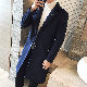 コートシンプルカジュアル韓国ファッション オシャレ 服秋冬メンズポリエステル長袖一般一般折り襟シングルブレストなし無地