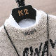 セーターシンプルカジュアル韓国ファッション オシャレ 服秋冬ポリエステル長袖一般一般ハーフネックプルオーバー刺繍アルファベット