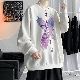 パーカー・トレーナーシンプル韓国ファッション オシャレ 服長袖一般一般ラウンドネックプルオーバープリントプリント