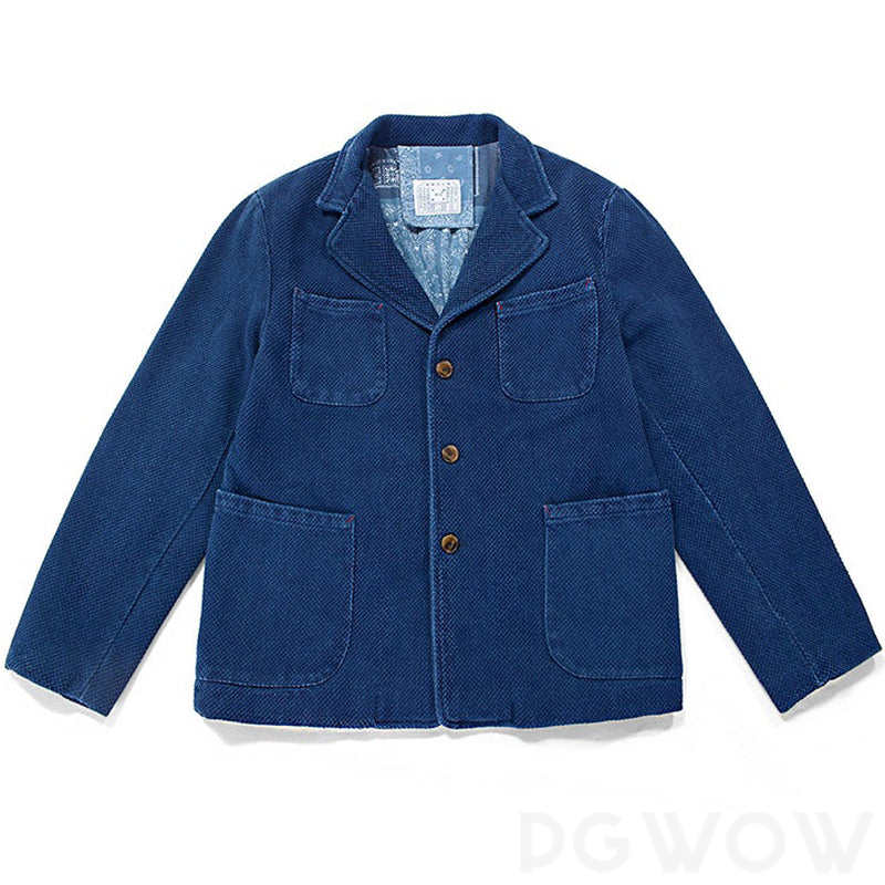 【Designer Pick】裏バンダナ柄 藍染ビンテージフレンチワークジャケット, インディゴブルー