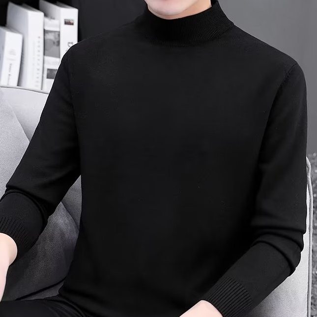 セーターシンプルファッションカジュアル韓国ファッション オシャレ 服フェミニンメンズ長袖一般一般ハーフネックプルオーバー無地