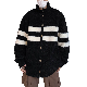 カーディガン カジュアル 韓国ファッション オシャレ 服 折り襟 ニット 長袖 一般 ボーダー ファッション シンプル 秋冬 なし