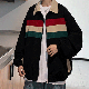 ジャケットファッションカジュアル韓国ファッション オシャレ 服長袖一般一般折り襟ジッパー切り替え配色
