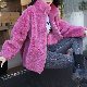 綿コートカジュアル韓国ファッション オシャレ 服大きめのサイズ感長袖一般ショート丈ハイネックジッパー切り替え無地防寒