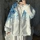 ジャケットシンプル長袖メンズ韓国ファッション オシャレ 服プリントフード付きジッパー春 服配色グラデーション色ファッション秋  服定番ポリエステル