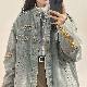 ジャケットシンプルレトロ韓国ファッション オシャレ 服大きめのサイズ感レディース長袖一般一般折り襟シングルブレストボタン配色クローズドバック細身シルエット骨格ナチュラル着痩せ効果休日通勤耐久性