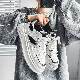 スニーカー韓国ファッション オシャレ 服配色PUその他カジュアル編み上げ切り替えフラットヒール丸トゥその他その他ラバー