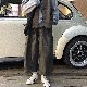 カジュアルパンツ アンクル丈（9分丈） 無地 春秋 ハイウエスト メンズ キャンパス 韓国ファッション オシャレ 服 ポケット付き