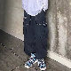カジュアルパンツシンプルファッションカジュアルストリート系韓国ファッション オシャレ 服春 服秋  服メンズポリエステルポケット付きボウタイレギュラーウエストロング丈配色